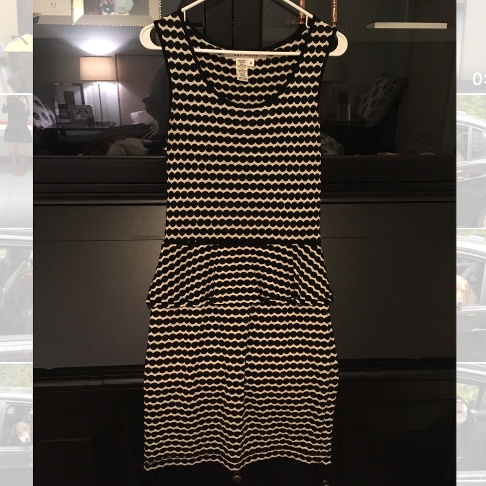 Max Studio Sleeveless Textured Knit Peplum Dress
